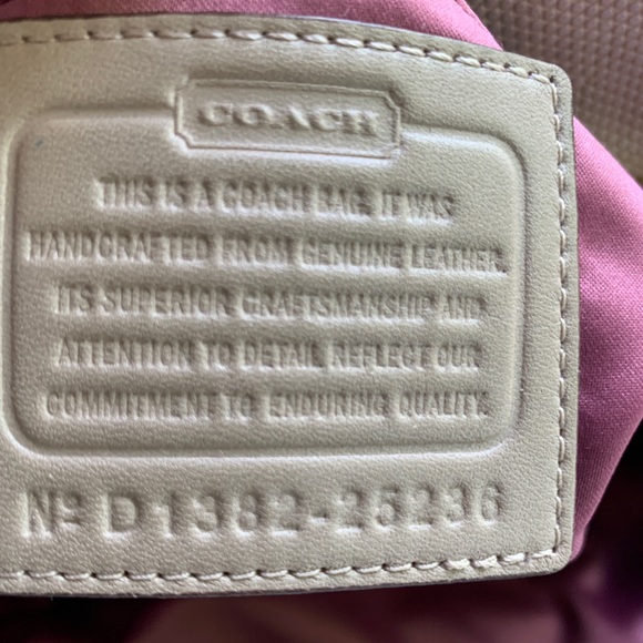 Large Coach tote bag. Bone textured finish. Carry handles or shoulder strap. - Picture 8 of 8